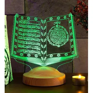 Ramadan Deko Islamische Eid Mubarak Dekoration 3D Led Lampe Geschenk für Freunde (Kuran Standard)
