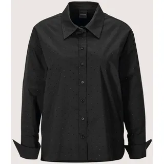 Hemdbluse MADELEINE "Hemdbluse Elegante Bluse mit Glanzakzenten", Damen, Gr. 40, schwarz, Obermaterial: 65% Baumwolle CO. 32% Polyamid PA. 3% Elasthan EL., Modern, Blusen Hemdbluse