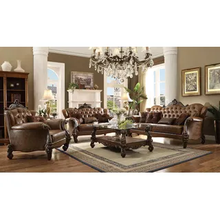 Sofagarnitur 3+2+1 Sitzer Sofa Couch Polster Garnitur Couchen Leder Chesterfield