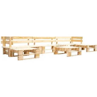 The Living Store 6-tlg. Paletten-Lounge-Set Holz Natur - Braun