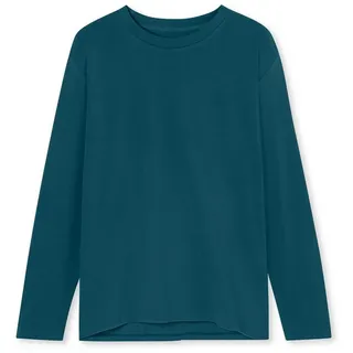 SCHIESSER Damen Schlafshirt Langarm Baumwolle-Mix + Relax Nachthemd, Petrol_182103, 34