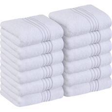 Utopia Towels - Luxus Waschlappen Set aus 100% Baumwolle, 30 x 30 cm Seiftücher (Weiß)