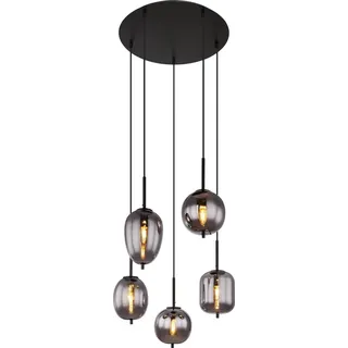GLOBO Pendelleuchte Blacky schwarz matt, 5x E14