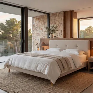 Polsterbett HWC-J98, Bett Doppelbett Bettgestell mit Lattenrost, Massivholz 160x200cm creme-beige - Beige