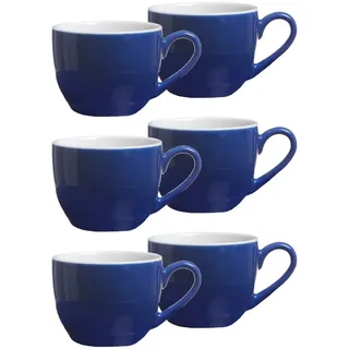 Espressotasse RITZENHOFF & BREKER "Espressotassen Doppio 80 ml 6er Set", blau (indigo blau), Porzellan, Trinkgefäße, Espressotasse