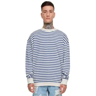 Urban Classics Striped Sweatshirt - White Sand / Vintage Blue - L
