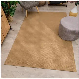 Paco Home Teppich »Aalborg 534« rechteckig 4 mm Höhe Flachgewebe, handgewebt, reine Naturfaser, Boho beige