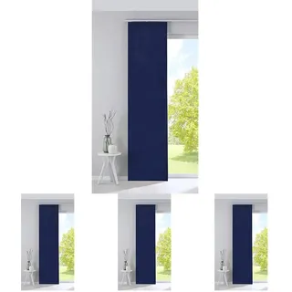 Gardinenbox Verdunkelung Flächenvorhang Schiebegardine »Milano« Samt Blickdicht Blackout Paneelwagen Beschwerungsstange Blau HxB 245x60 cm, 203571 (Packung mit 4)