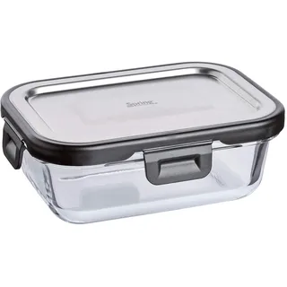 Spring Vorratsdose Lunchbox Fusion2+ rechteckig 15 x 11 cm, 370 ml, Glas, Edelstahl