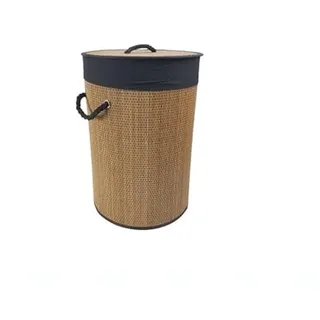 DRW Wäschekorb, rund, Holz, mit Deckel, 35 x 35 x 50 cm