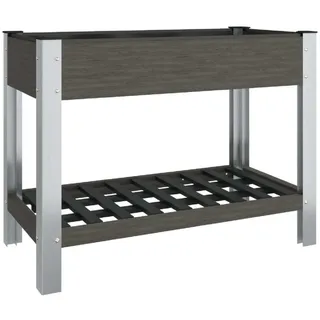 vidaXL Garten-Hochbeet mit Ablage Grau 100x50x75 cm WPC - Grau