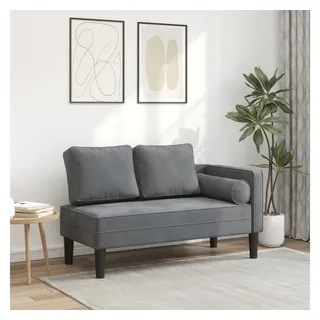 vidaXL Chaiselongue mit Kissen Dunkelgrau Samt