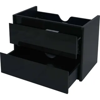 Waschbeckenunterschrank HWC-B19, Waschtischunterschrank Waschtisch Badezimmer, hochglanz Soft-Close 50x60cm schwarz