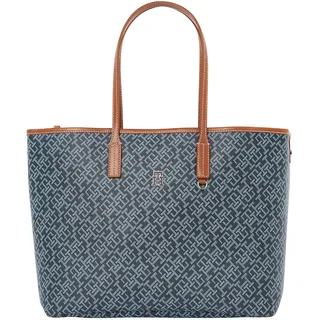 Tommy Hilfiger Tragetasche »TH MONOPLAY TOTE LE« Damen Schultertasche, Henkeltasche, Shopper mit Allover-Print, blau