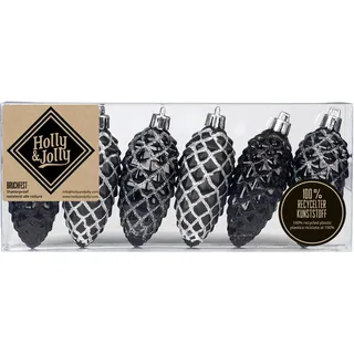 Holly & Jolly Tannenzapfen 9 cm Schwarz