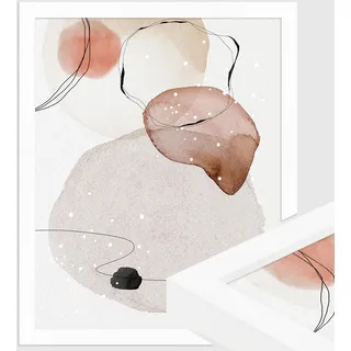 WANDStyle Bilderrahmen 24x30 Weiß, moderner Bilderrahmen Holz, hochwertiger Holzbilderrahmen, Posterrahmen zum Aufhängen, Rahmen 30x24 cm, Fotorahmen H950 - Made in Germany