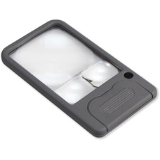 Carson Pocket Magnifier kompakte Taschenlupe mit LED und 3 Vergrößerungsstufen 2,5x/4,5x/6x (PM-33)