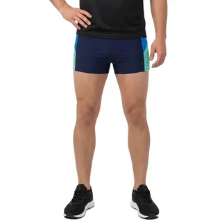 Speedo Dive Badehose Boxer - True Navy / True Cobalt / Green Glow - UK 30