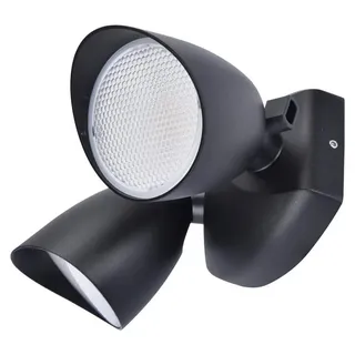 Lutec LED Wandleuchte Shrimp schwarz matt IP54 2 x 11,75W 1700lm neutralweiß 4000K schwenkbar - Schwarz
