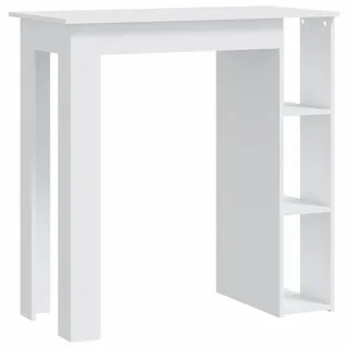 vidaXL Bartisch mit Regal 102 x 50 x 103,5 cm Weiß