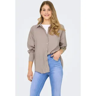 Only Hemdbluse ONLZAZIMA L/S Loose Shirt Silber 34