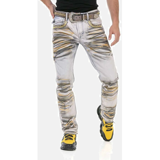 5-Pocket-Jeans CIPO & BAXX "Cipo & Baxx Jeans", Herren, Gr. W31/L34, Länge 34, grau, Obermaterial: 100% Baumwolle CO., regular fit, Jeans 5-Pocket-Jeans, in extravagantem Look, CD733