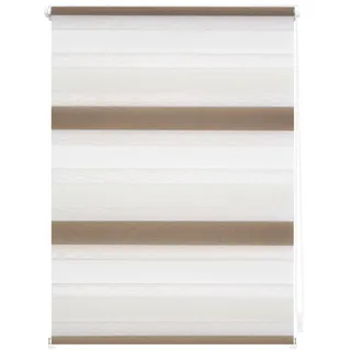 Duo Rollo / Doppelrollo Klemmfix 70 x 150 cm creme/weiß/braun