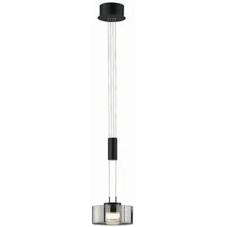 Fischer & Honsel Led-Hängeleuchte , Schwarz, Sandfarben , Metall, Glas , F , 160 cm , höhenverstellbar , Lampen & Leuchten, Leuchtenserien