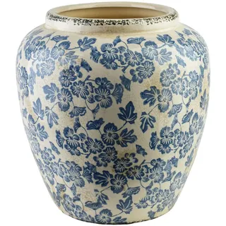 Mondex Vase Crockett 28/28/29 cm , Weiß , Keramik , 30 cm , Dekoration, Vasen, Keramikvasen
