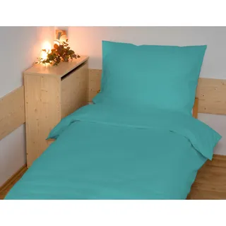 Leinen Französische Baumwolle UNI 240x220,70x90 türkis