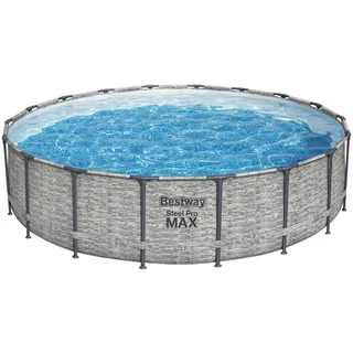 Bestway Pool , Blau, Grau, Weiß , Metall, Kunststoff , Steine , 122 cm , Freizeit & Co, Pools & Wasserspaß, Pools, Aufstellpools