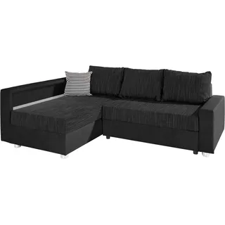 Collection AB Ecksofa mit RGB-LED-Beleuchtung, schwarz