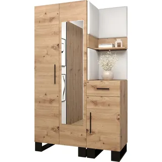 Garderobe ARTIN Set 16 mit gepolsterten Paneelen Industrial Design - Braun