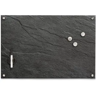 Zeller Memoboard Schiefer Glas 60 cm x 40 cm x 1,6 cm Anthrazit
