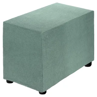 QUARKZMAN Hocker Bezug, Länge:50-76cm / 20"-30" Schonbezug Hockerbezug, Strandmon Bezug für Fußhocker, Stretch Bezug Waschbar Abdeckung Überzug Hocker Protector - Bohnengrün
