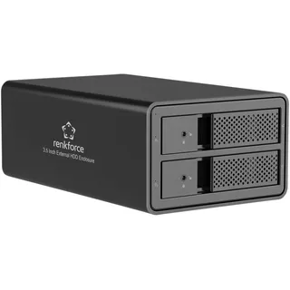 Renkforce RF-6647596 8.9 cm (3.5 Zoll) Festplattengehäuse 2 Bay 3.5 Zoll USB-A (USB 3.0)