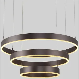 6053O 3 Ringe LED Pendelleuchte mit Fernbedienung Lichtfarbe/ Helligkeit einstellbar - Schwarz