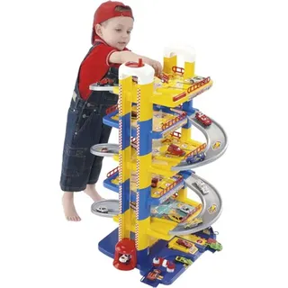 Molto 54146 XXL Parkhaus mit 6 Ebenen Parkgarage 88cm Parktower Autos Lift - Blau