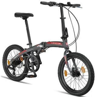 Licorne Bike Phoenix 2D Cross 20 Zoll Aluminium Faltrad Klapprad Scheibenbremse Discbremse Faltfahrrad Herren Damen 7 Gang Kettenschaltung Folding City Bike Alu-Rahmen
