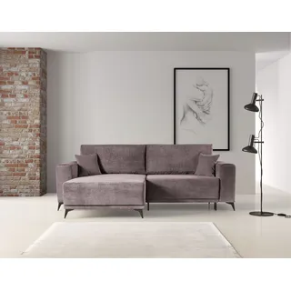 werk2 Ecksofa »Scandic L-Form«, Moderne Eckcouch in Cord, Sofa mit Schlaffunktion & Bettkasten, rosa