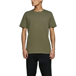 JACK & JONES Herren Jjeorganic Basic Tee Ss O-Neck Noos T-Shirt, Grün (Olive Night Detail: Slim), Large (Herstellergröße: L)