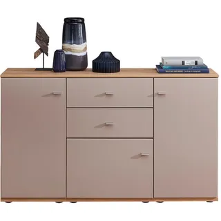 Venda Sideboard , Grau, Alteiche , Holzwerkstoff , 5 Fächer , 2 Schublade(n) Schubladen , 150x90x40 cm , Goldenes M , erweiterbar, individuell planbar, Beimöbel erhältlich, stehend, in verschiedenen Größen erhältlich, in verschiedenen Holzdekoren erhältlich , Holzmöbel, Wohnwände Holz, Wohnwand Serien Holz