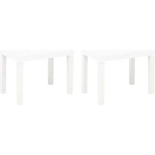 Gartenbänke 2 Stk. Weiß Kunststoff - Weiß