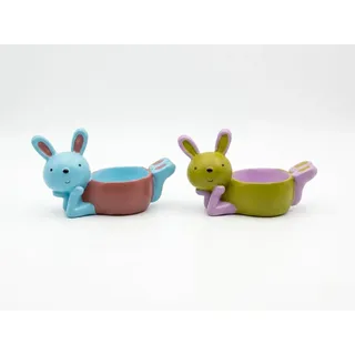 Ameisenkeks® 2er Set Eierbecher Hase Keramik – Lustige Osterdeko & Frühstückszubehör