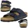 Damen Frauen Sandale Pantolette Zweiriemer Hausschuhe 5631 Blau, Schuhgröße:43 EU