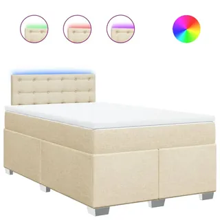 Boxspringbett mit Matratze Creme 120x200 cm Stoff - Creme