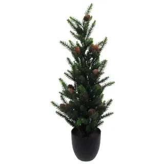 Künstlicher Tannenbaum im Topf mit Zapfen 55 cm in grün