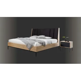 Schlafzimmer Set Beige Bett 2x Nachttische Schrank Schminktisch Luxus Neu 5tlg. - Beige