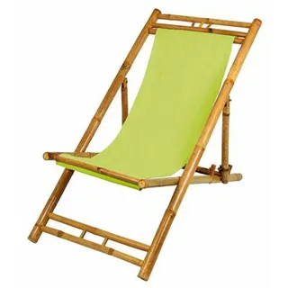 Bambus Relax Liegestuhl Grün Strandstuhl Terrassenliege Gartenstuhl 60x135cm