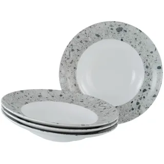 CreaTable Pastateller 27 cm Grau/Weiß 4er Set